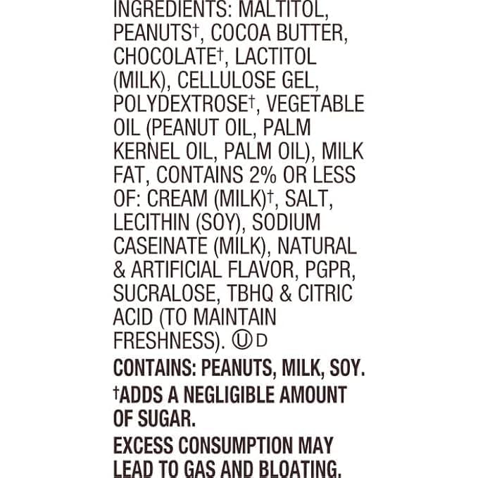 Munchique cup with peanut butter center, sugar-free snacking option.