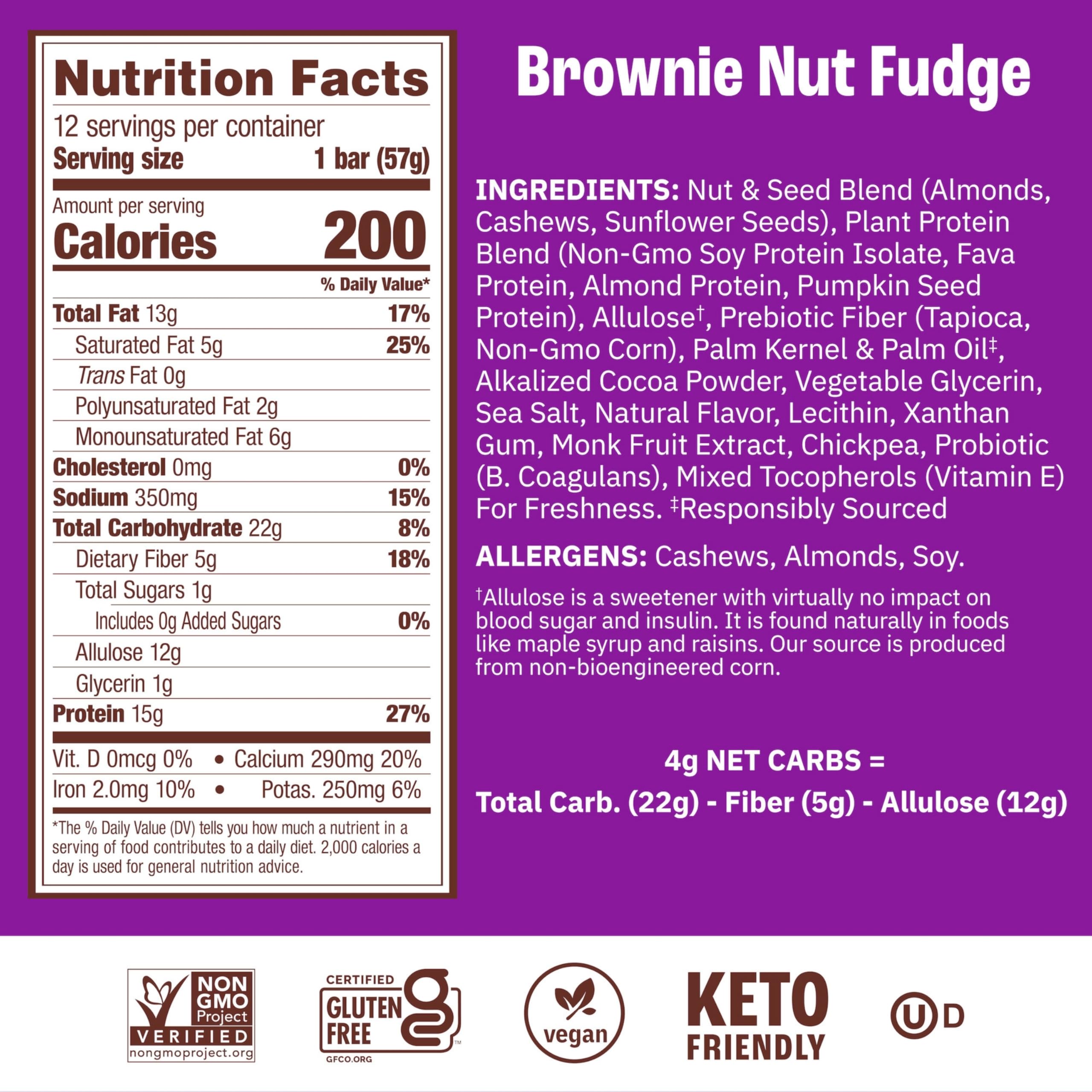 Munk Pack brownie nut fudge bar closeup highlighting texture and protein-rich bite