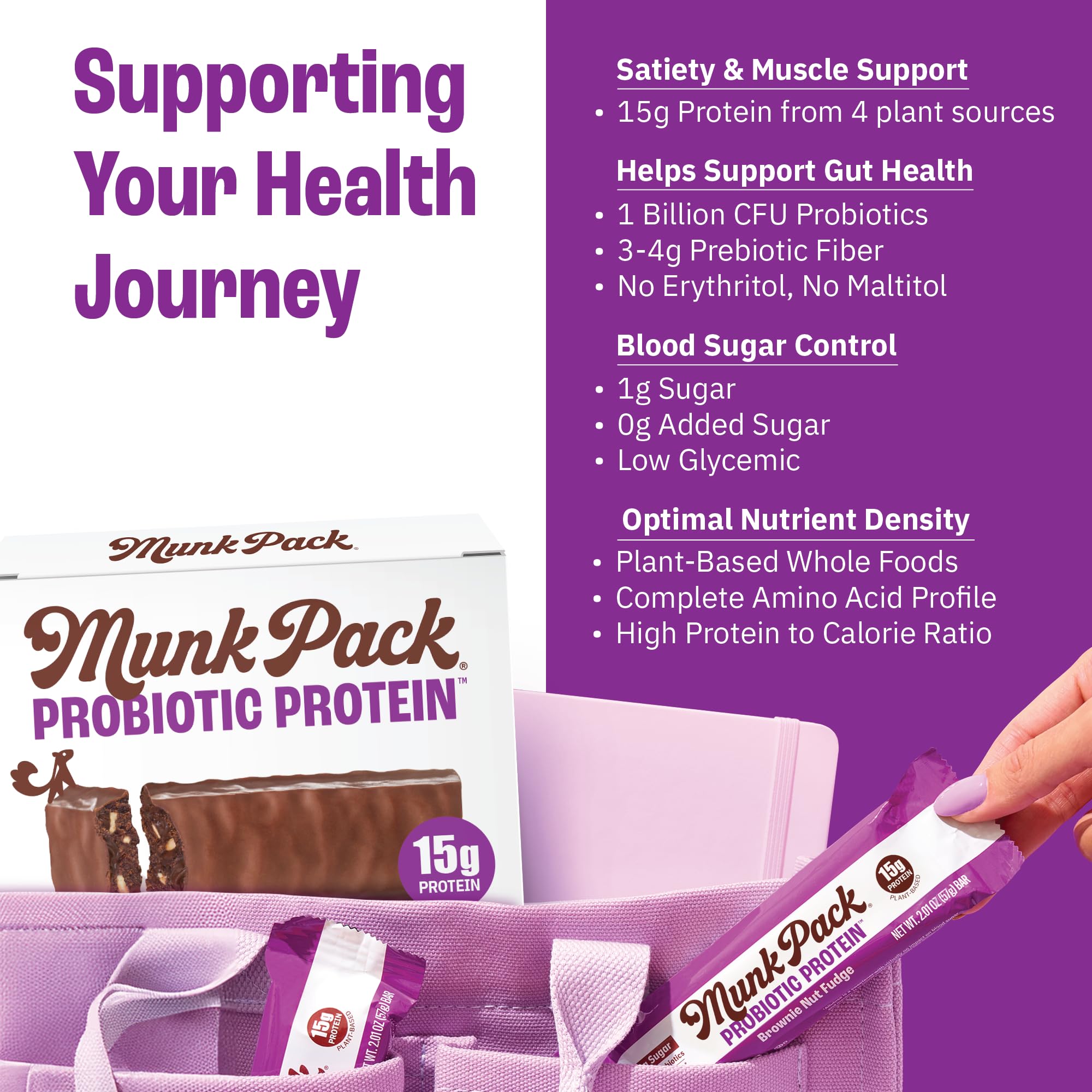 Munk Pack brownie nut fudge bar ingredients emphasis plant-based nutrition