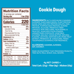 Munk Pack Cookie Dough Probiotic Bar texture close up highlights creamy bite and simplicity