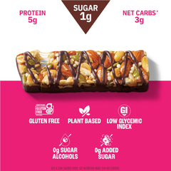 Munk Pack Nut and Seed Bars bite view shows sea salt and chocolate flavor.