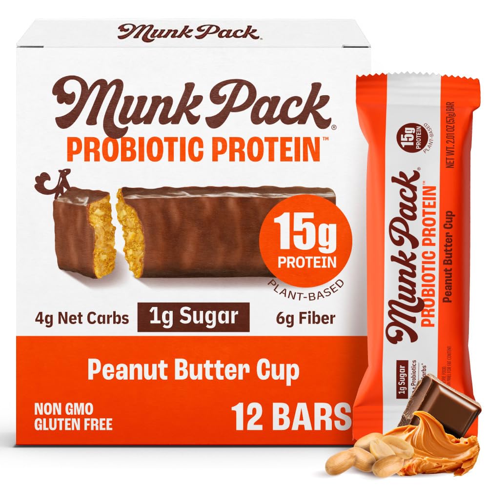Munk Pack Peanut Butter Cup bar packshot for quick energy on the go