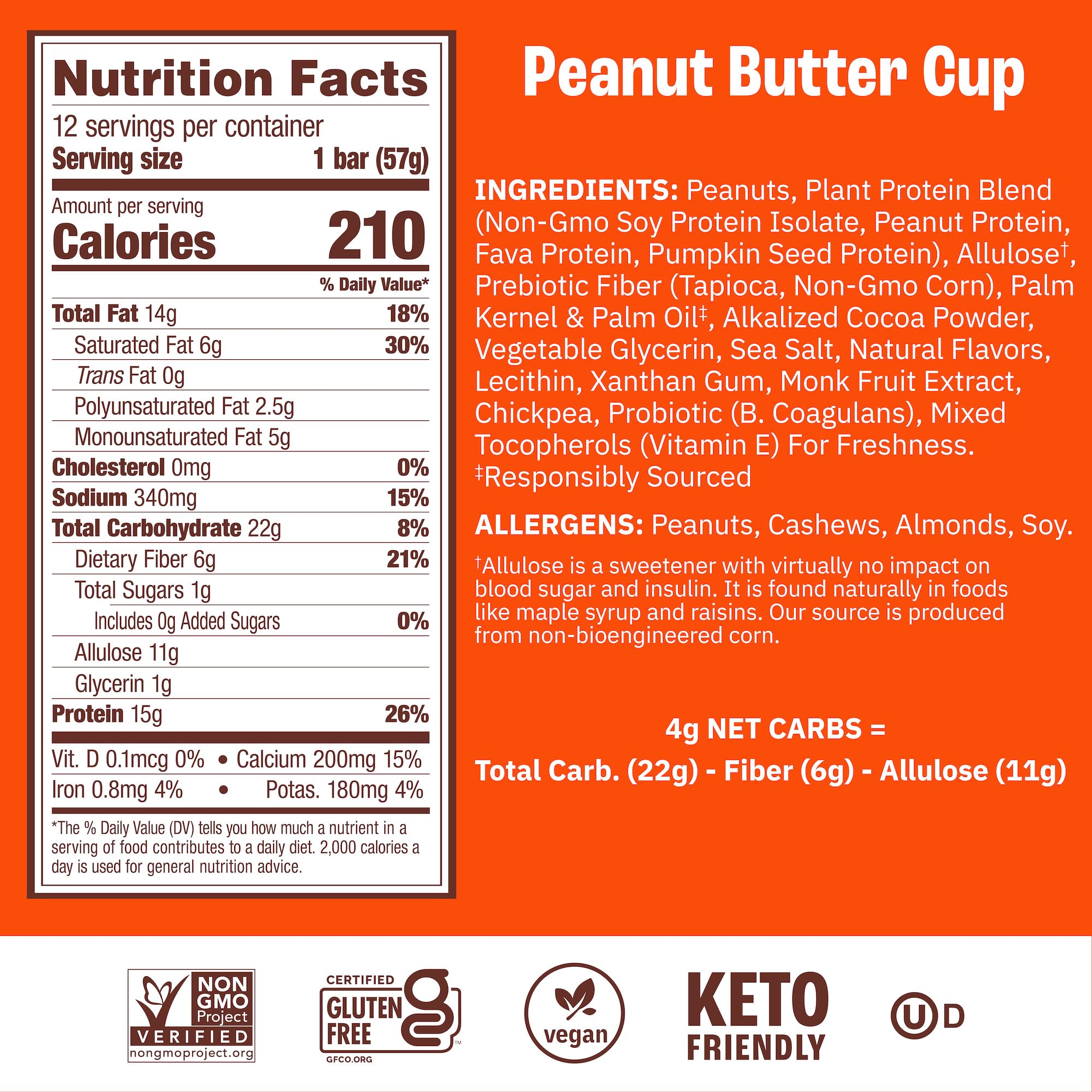 Munk Pack Peanut Butter Cup bar texture close-up highlighting plant protein