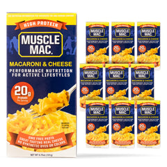 Muscle Mac pack-front shows the box for a convenient, high-protein dinner.