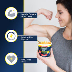 Muscle Mac pack of 12 cups ready for bulk protein on the go