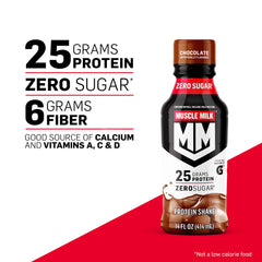 Muscle Milk Genuine Protein Shake chocolate nutrition label showing 25g protein