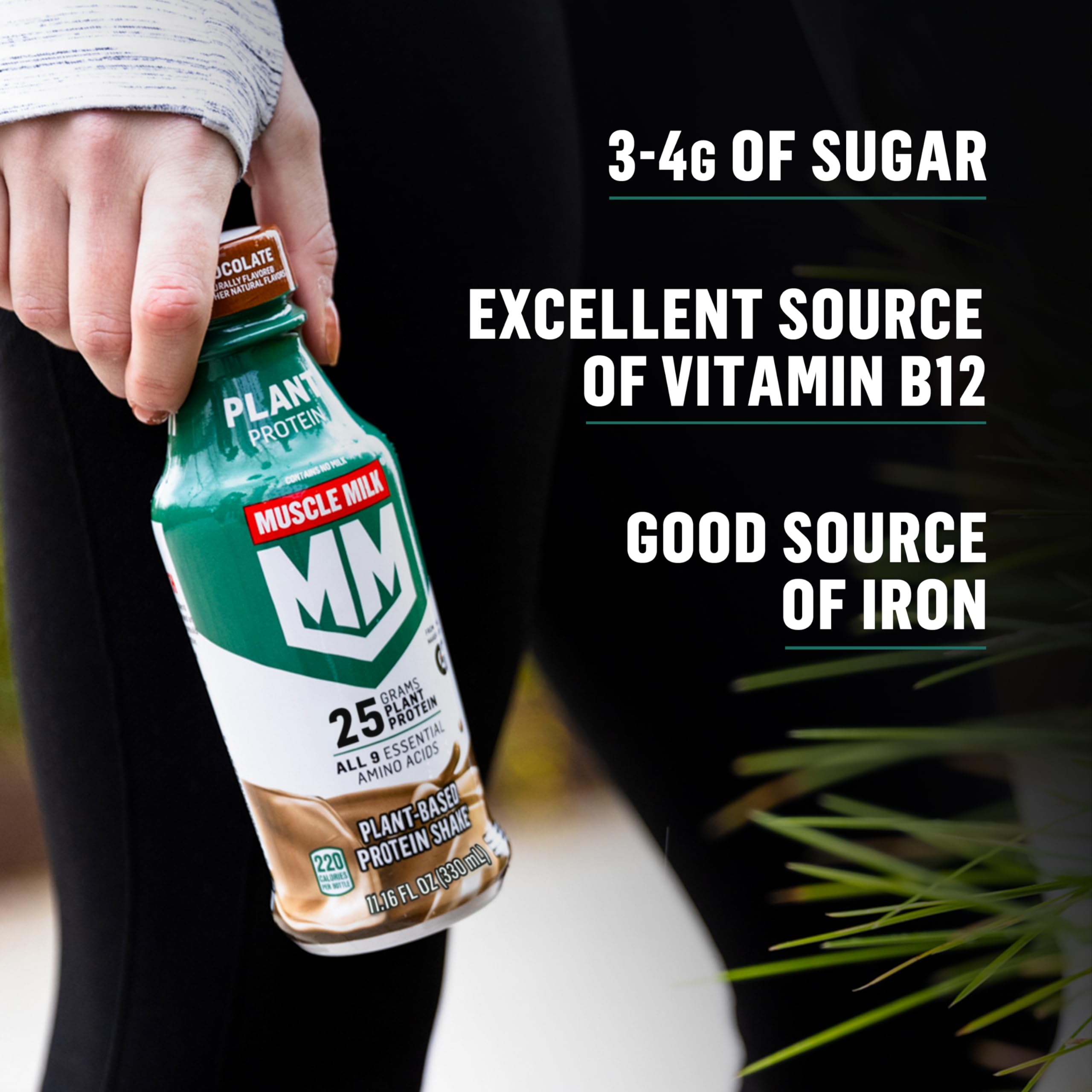 Muscle Milk Plant Based Protein Shake poured over oats for breakfast protein.