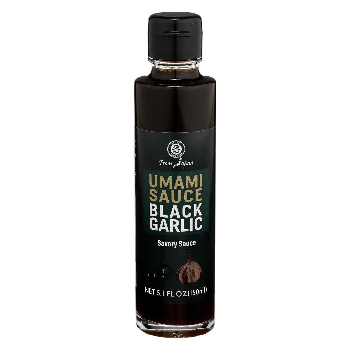 Muso From Japan Black Garlic Umami Sauce bottle pour enhances savory meals