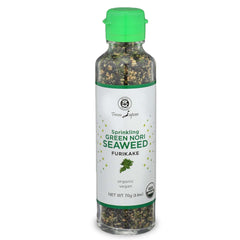 Muso From Japan green nori furikake bottle pour enhances meals with vegan, organic flavor.