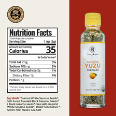 Muso From Japan yuzu furikake ingredients close-up showing organic components