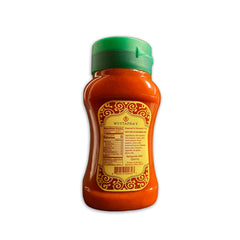 Mustapha's Harissa Hot Sauce pour bottle enables quick, flavorful add-ins