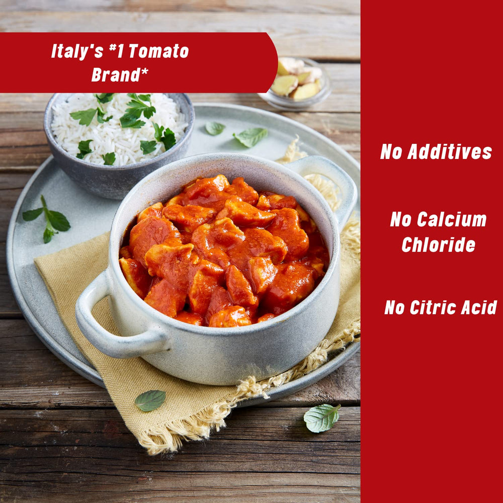 Smooth Mutti tomato puree texture provides a versatile base for sauces