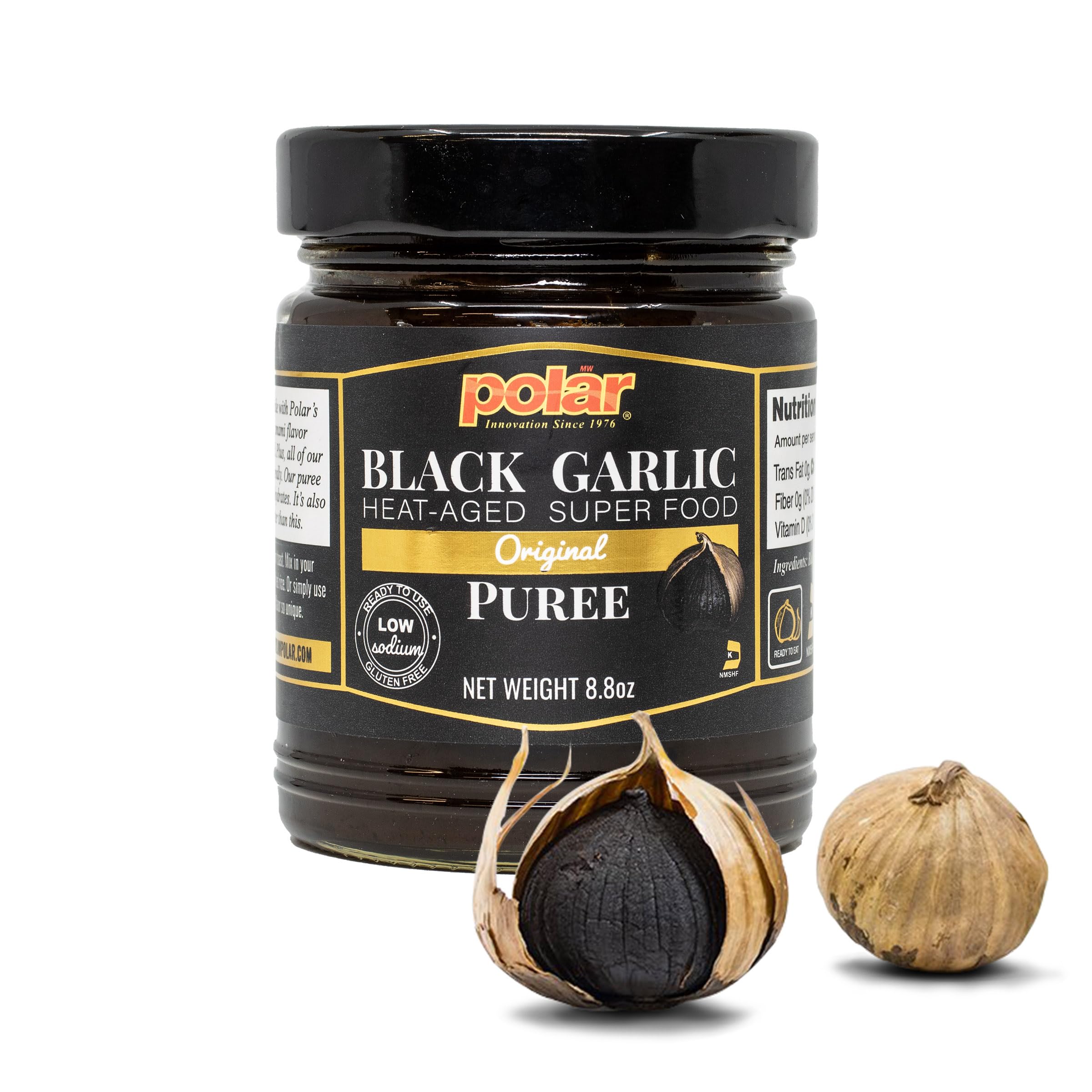 MW Polar Black Garlic Puree ingredient close-up with black garlic