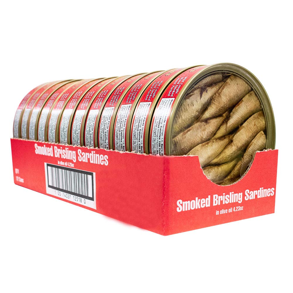 Ready-to-eat sardines in BPA-free can, ideal for on-the-go meals.
