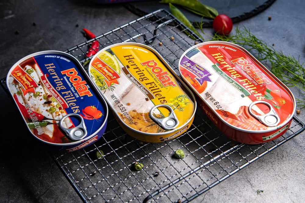 MW Polar herring in easy-open can for fast pantry meals.