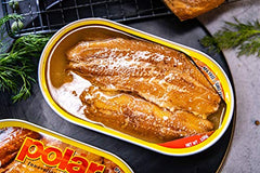 MW Polar kipper snacks naturally smoked, birchwood aroma.