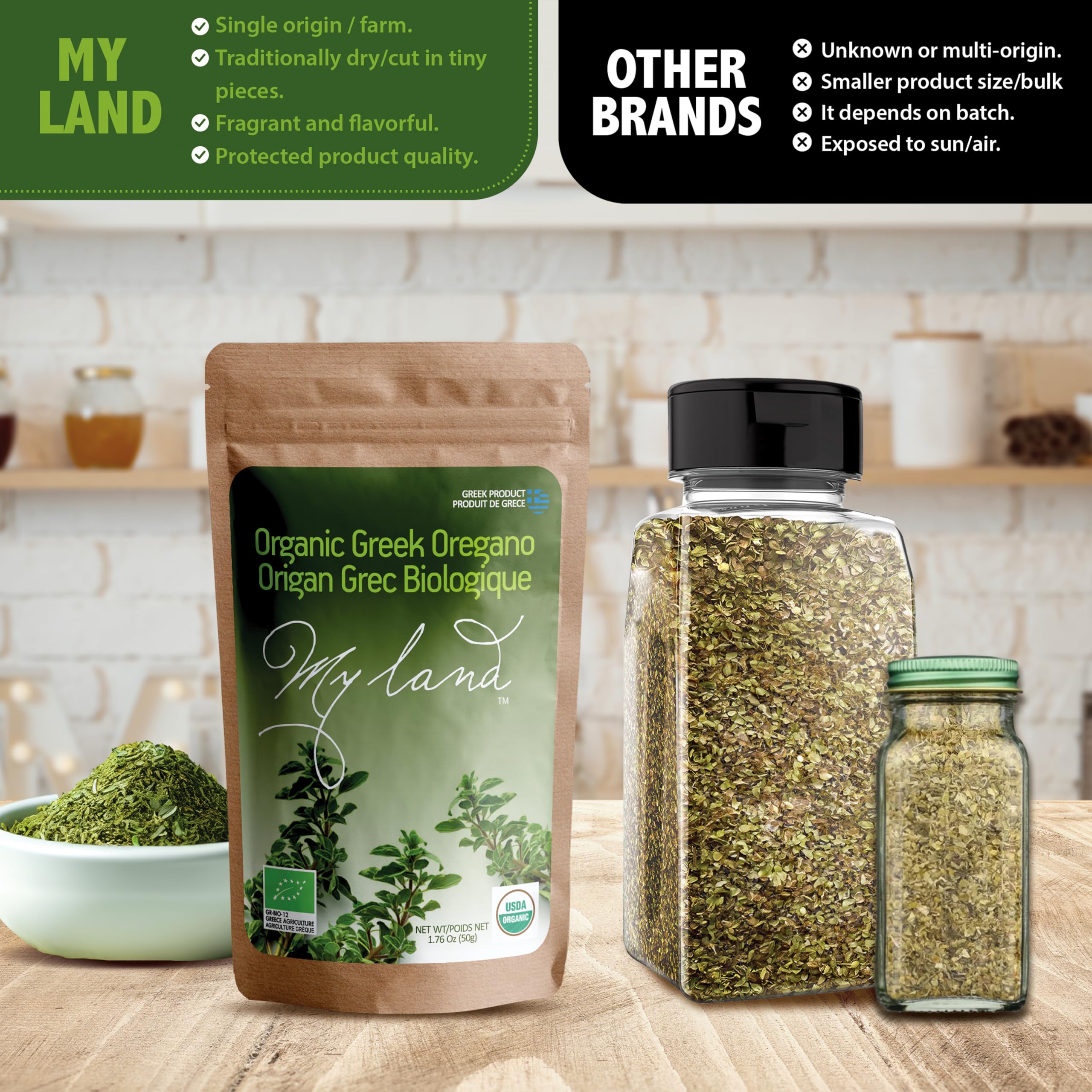 My Land oregano on pasta sauce adding authentic taste