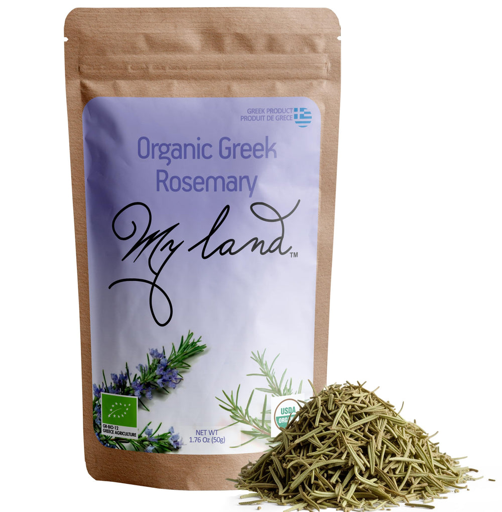 MY LAND organic rosemary leaves in package; ideal for cooking and tea.