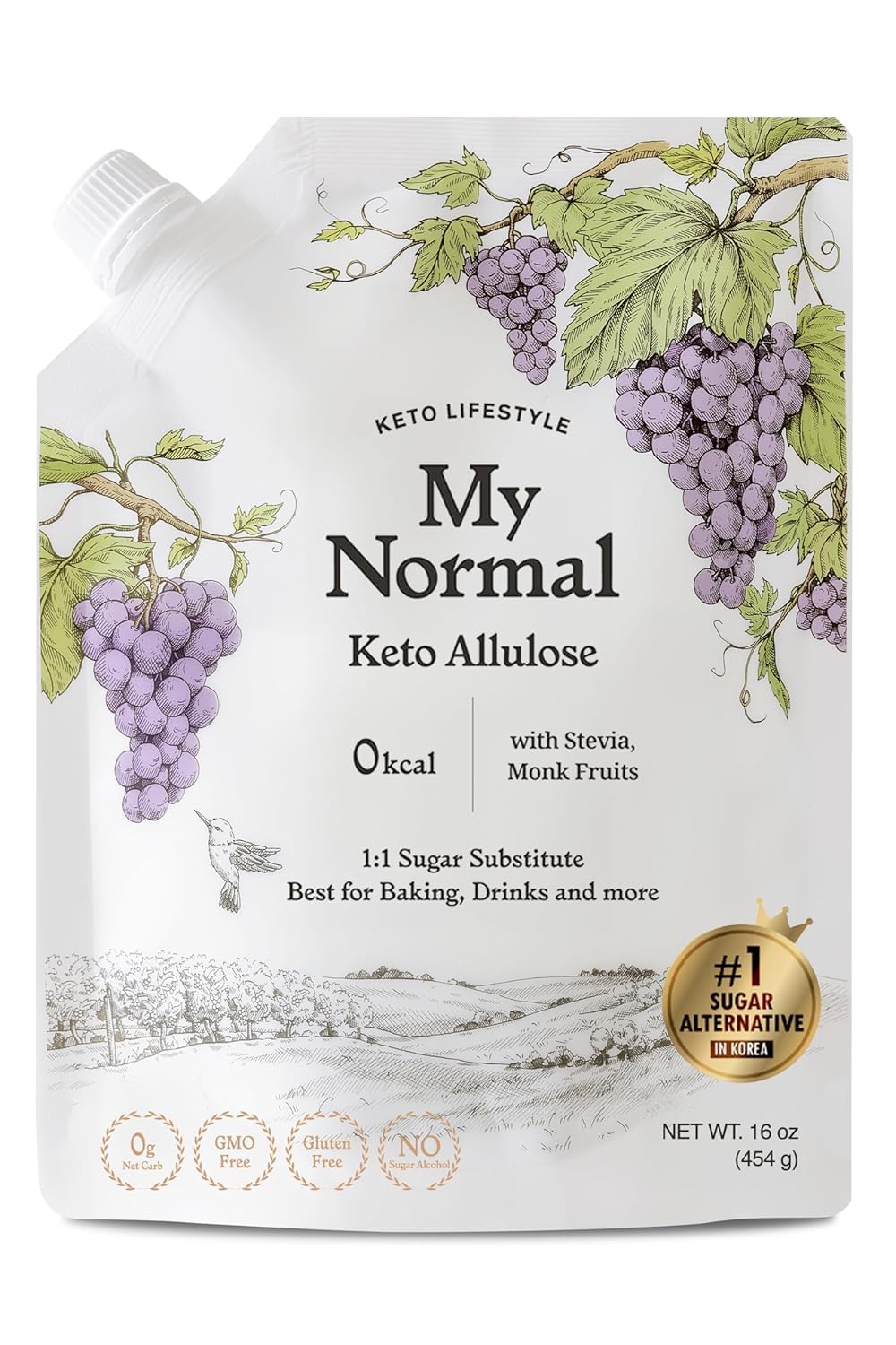 My Normal keto packaging shows a label and scoop for clean sweetness.