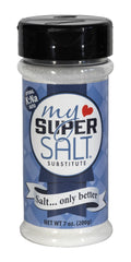 My Salt Super Salt bottle front shows mineral-balanced seasoning for everyday cooking.