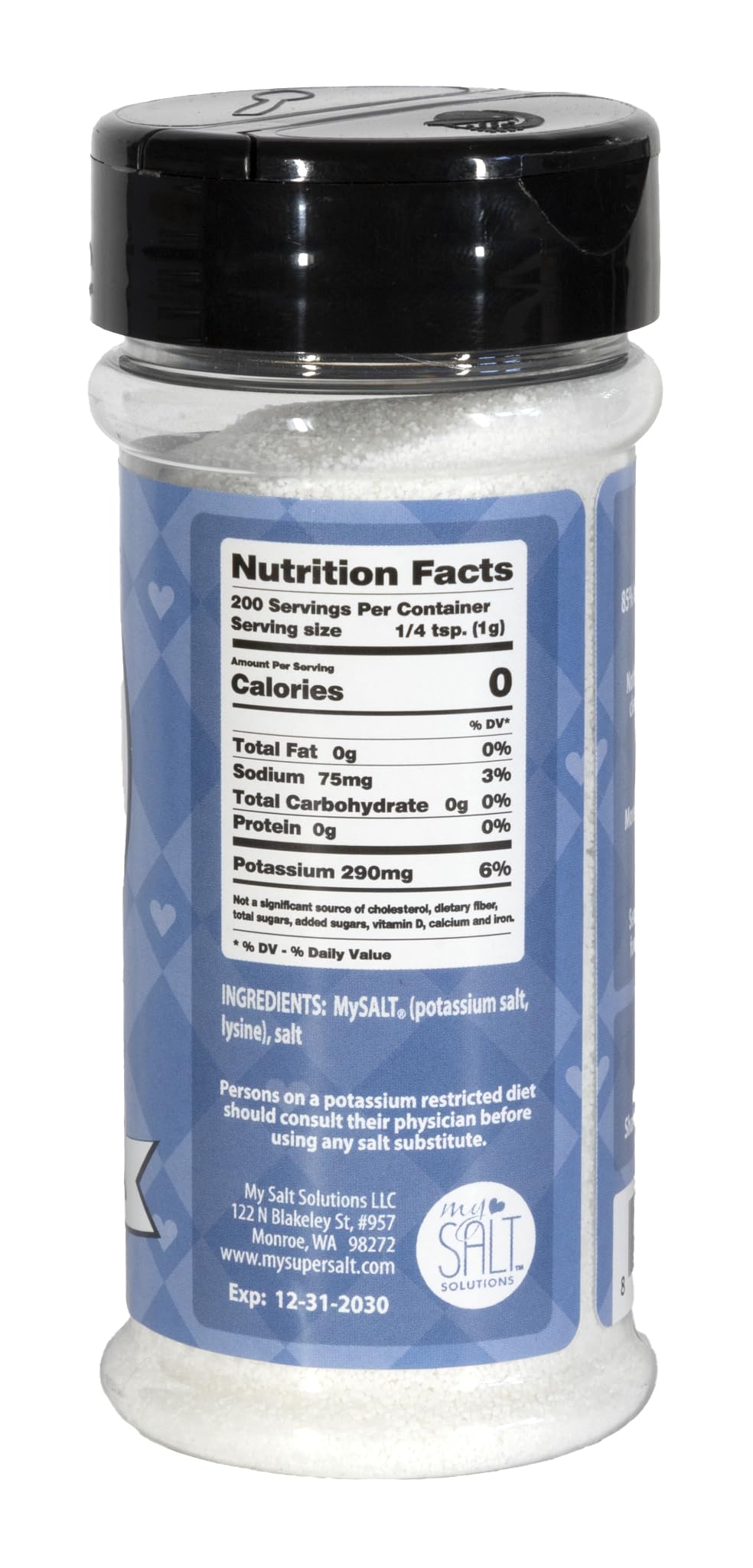 My Salt Super Salt packaging highlights 85% sodium reduction and real salt flavor.