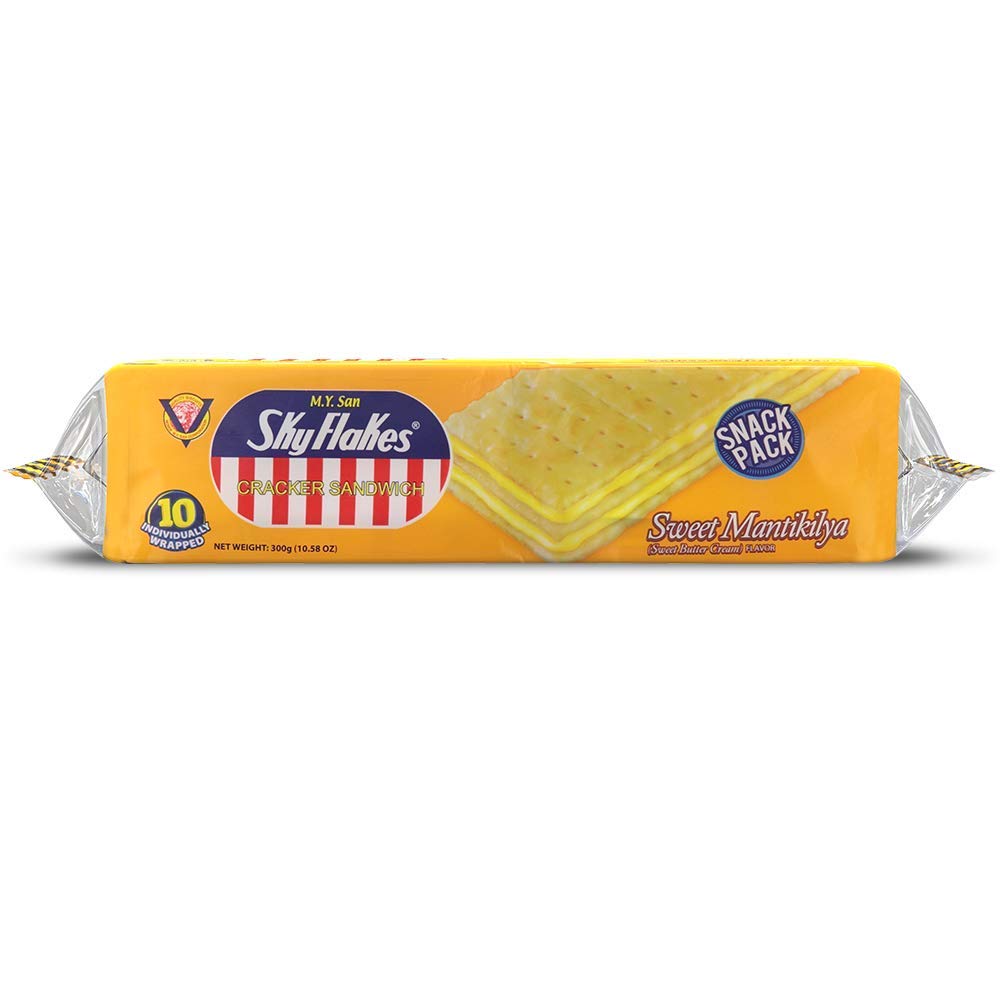 M.Y. San SkyFlakes packaging display, convenient on-the-go snack