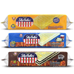 M.Y. San SkyFlakes sandwich chocolate front view, a quick cravings snack