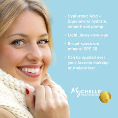 Mineral SPF tinted serum providing breathable coverage and protection