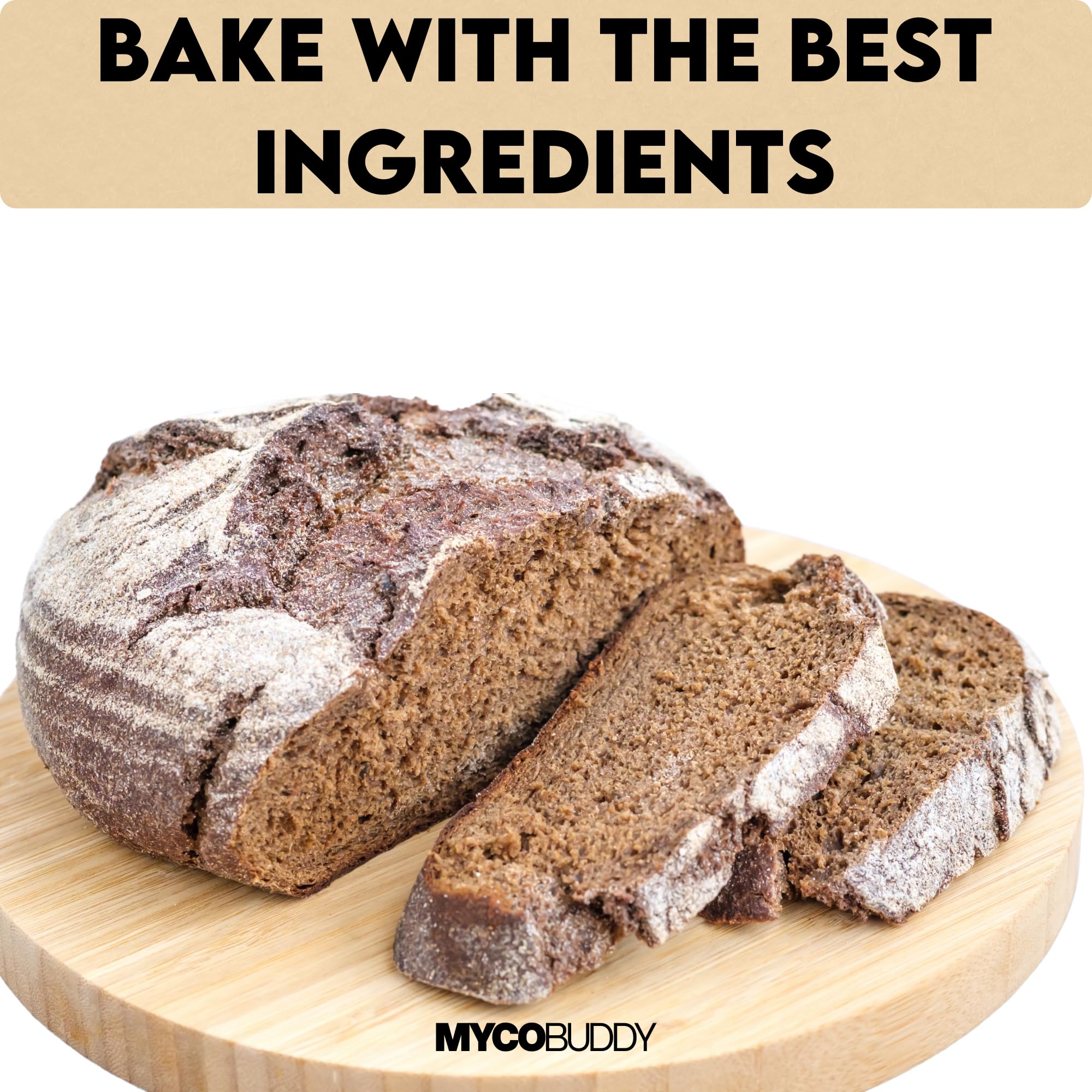 Myco Buddy Rye Berries dough-bread baking scene for wholesome loaves.