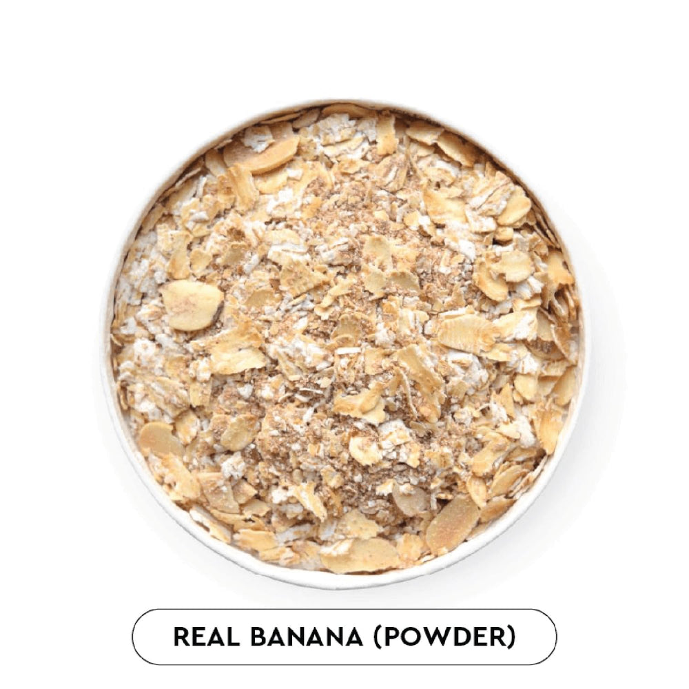 Warm or overnight oats option with MYLK LABS Banana Nut Oatmeal Cup.