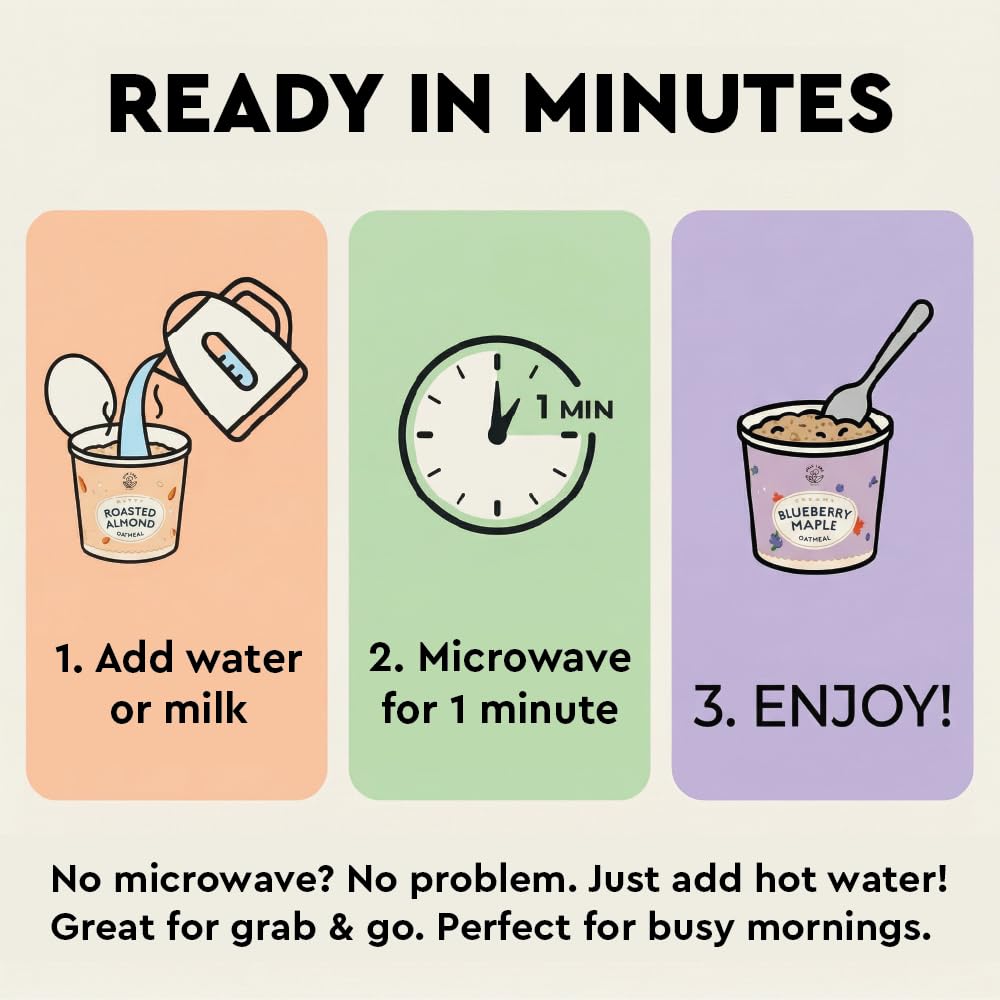 MYLK LABS six-pack of oatmeal cups for convenient on-the-go mornings.