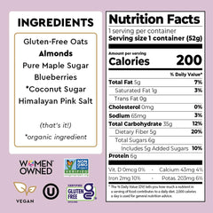 MYLK LABS Blueberry Maple Oatmeal Cup ingredient close-up with whole grains