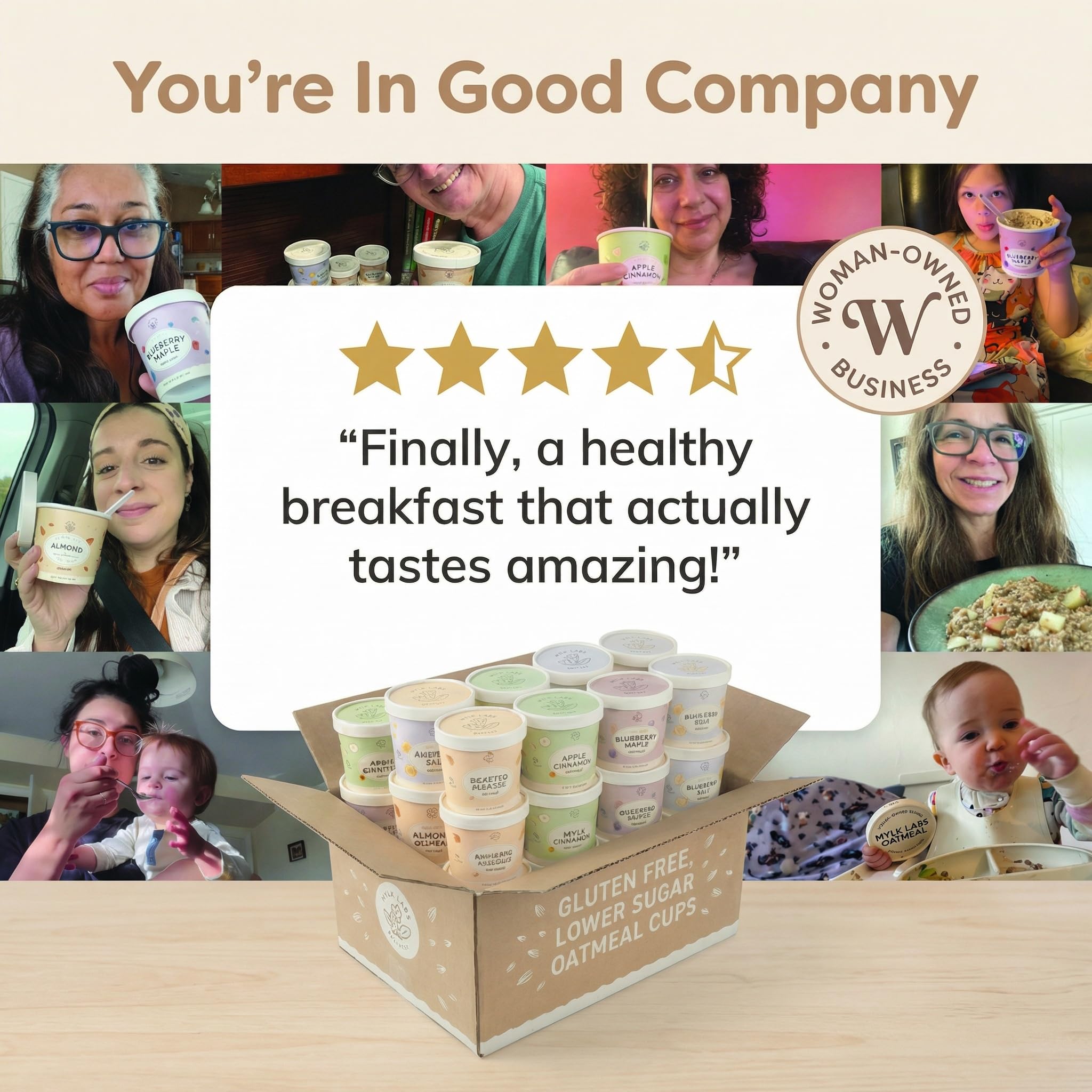 MYLK LABS Blueberry Maple Oatmeal Cup ready bowl for on-the-go breakfast