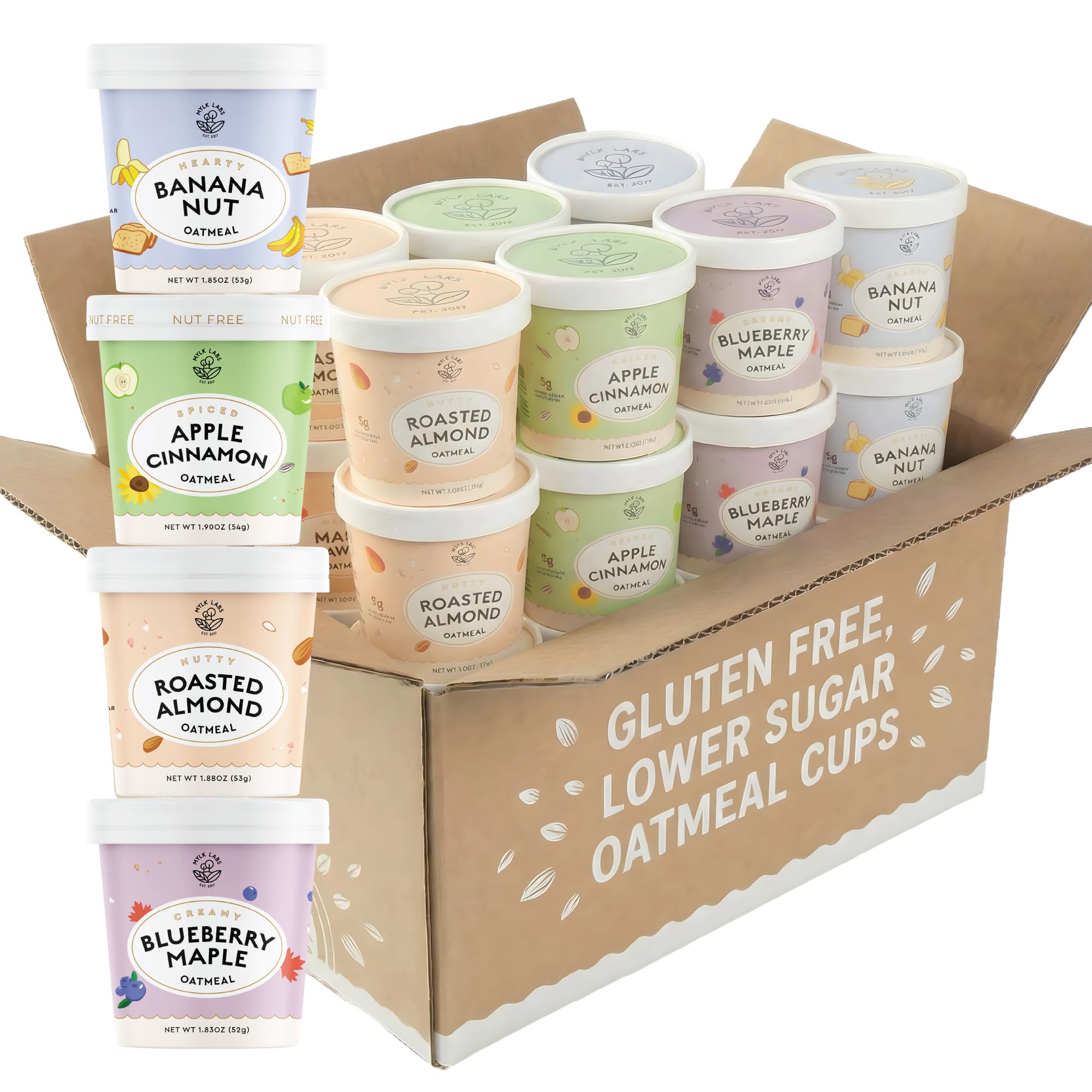 MYLK LABS Apple Cinnamon Cup oatmeal offers a quick protein breakfast for busy mornings.