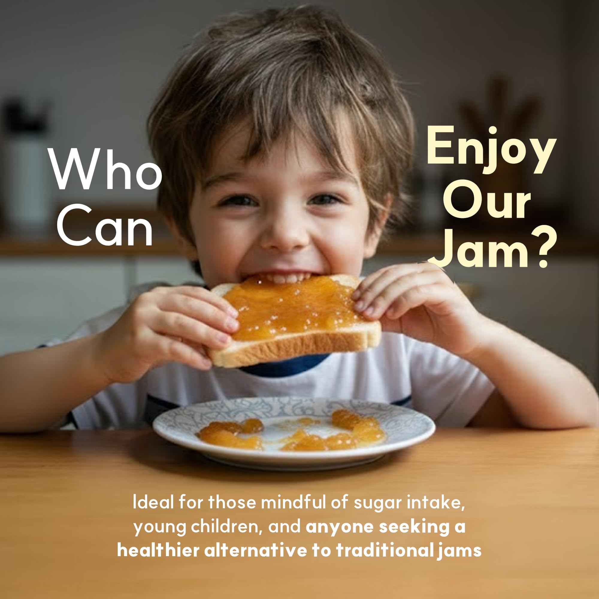 My Normal kitchen scene presents convenient jam for quick breakfasts and snacks