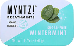 Myntz Wintermint mints close-up with cooling, refreshing texture