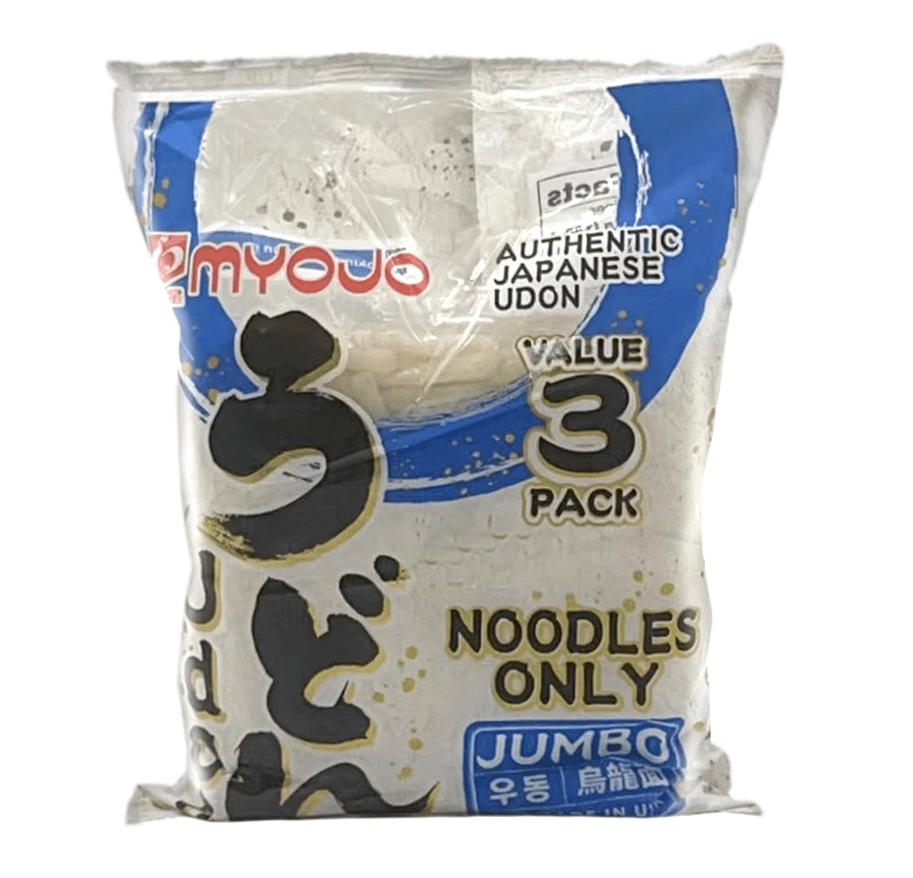 Myojo Jumbo Udon Noodles no soup ready-to-heat, convenient and tasty.