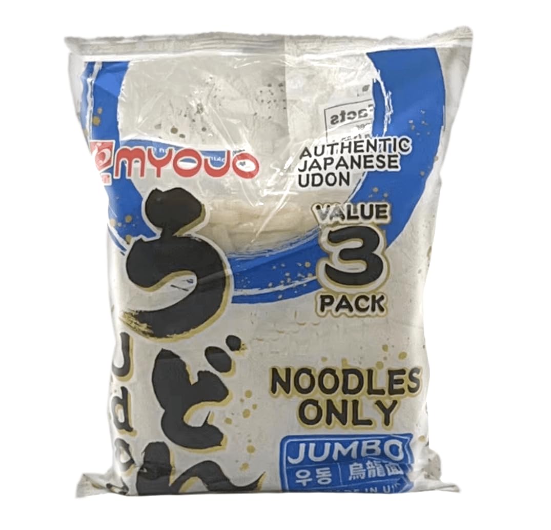 Myojo Jumbo Udon Noodles no soup ready-to-heat, convenient and tasty.