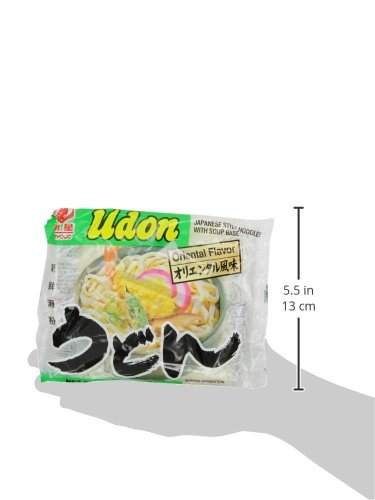 A comforting bowl of Myojo Udon noodles with chopsticks.