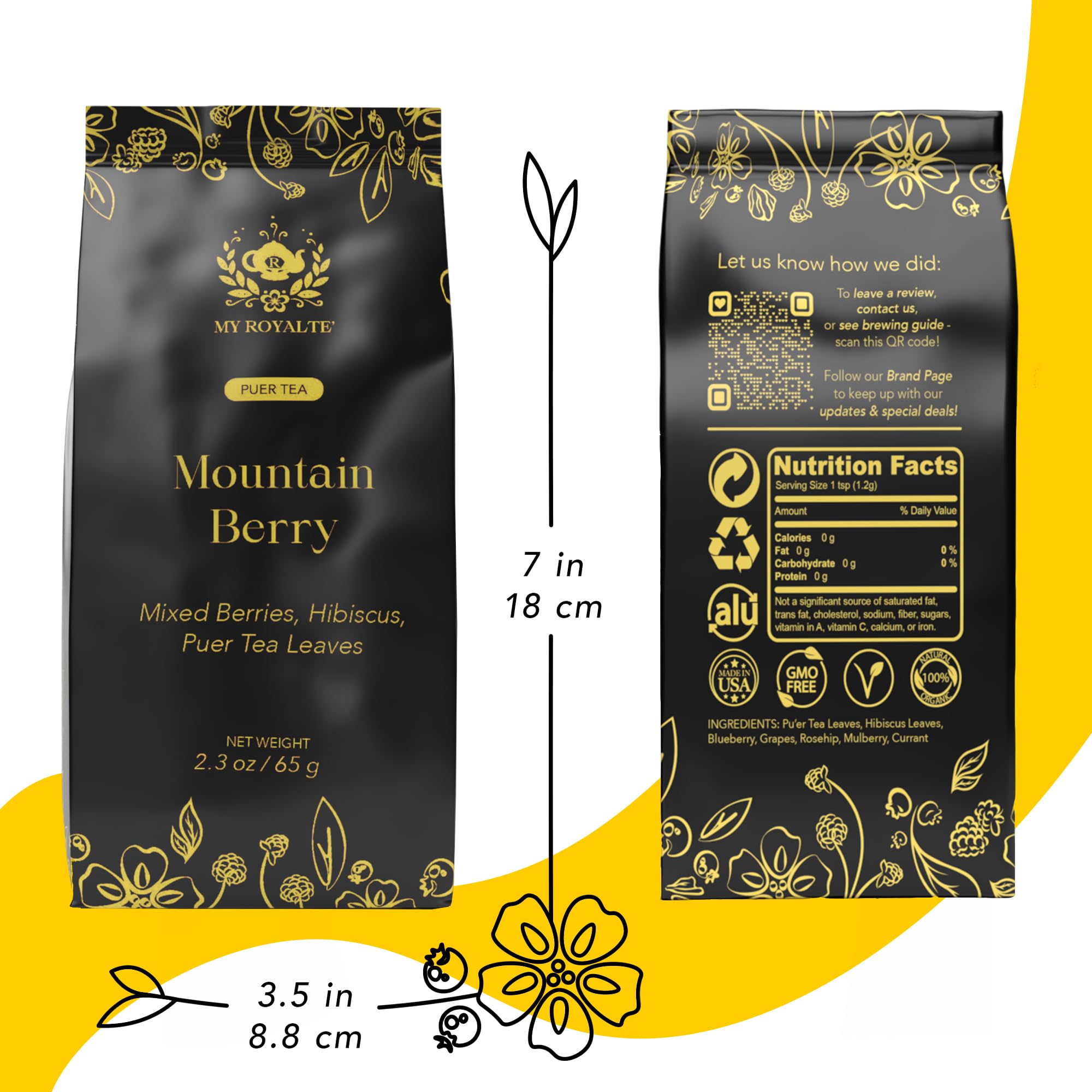 MyRoyalte Mountain Berry Pu-erh Tea hibiscus notes add tang.