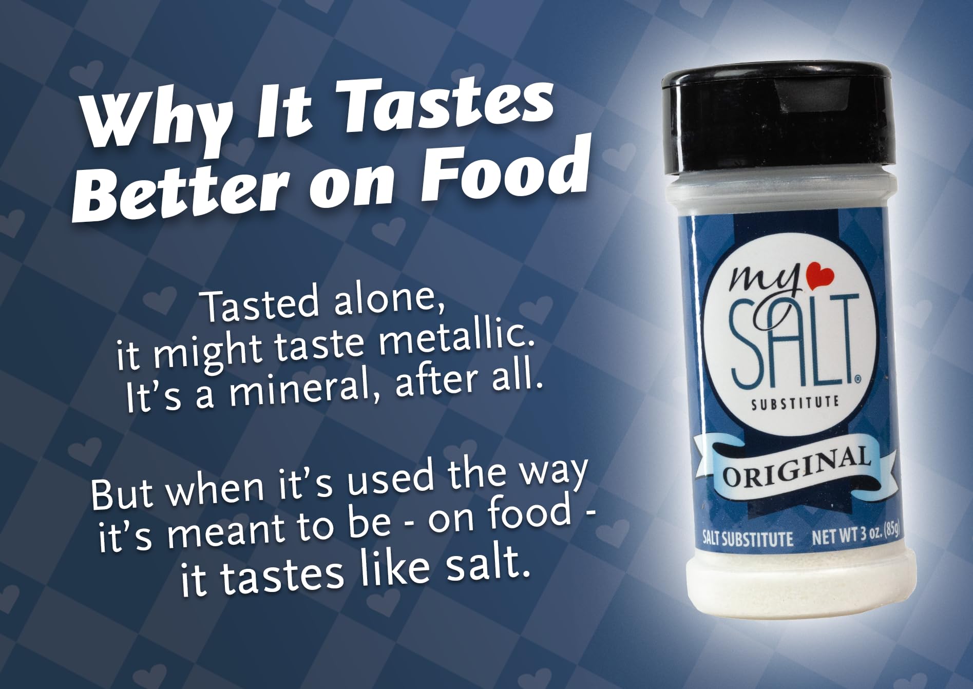 MySALT packaging label highlights clean ingredients and no MSG.