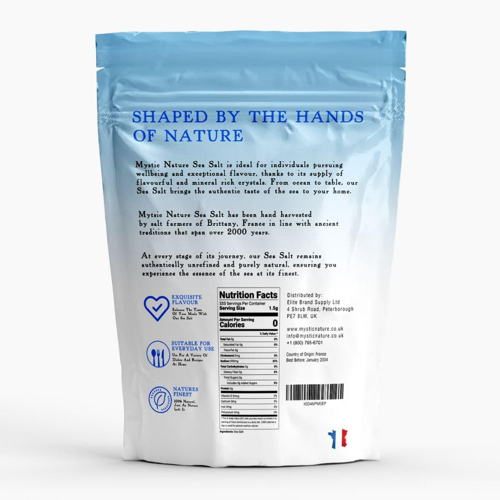 Mystic Nature Celtic Harvest hand-harvested salt from France.
