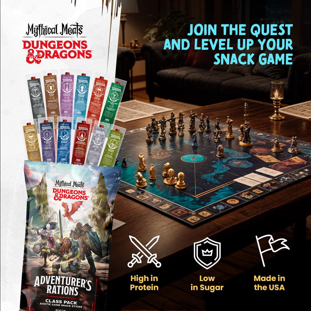 Mythical Meats alligator jerky adventurous bite perfect for on-the-go.