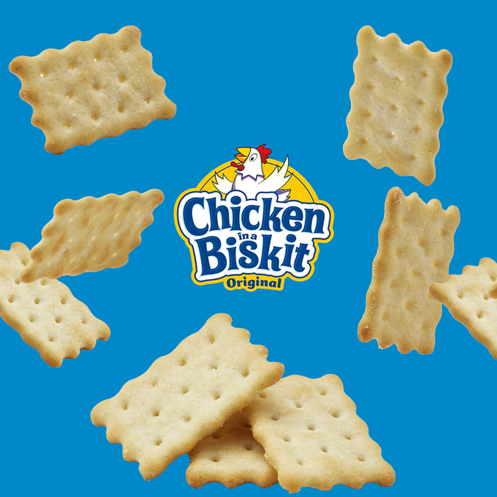 Nabisco Chicken in a Biskit on a charcuterie board suggests quick party bites.