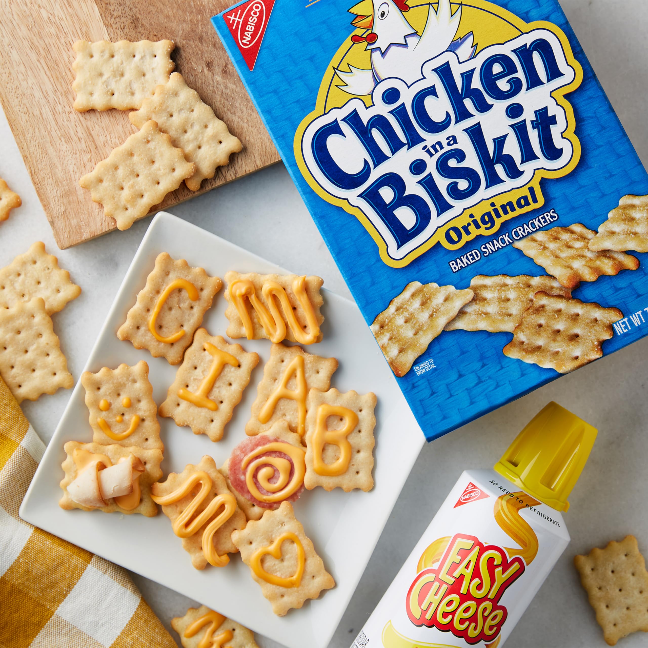 Nabisco Chicken in a Biskit office desk snack for quick energy.