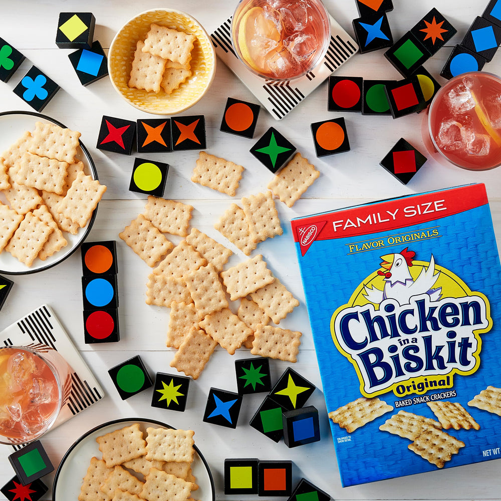 NABISCO CHICKEN IN A BISKIT in a lunchbox, a crunchy school-time snack.