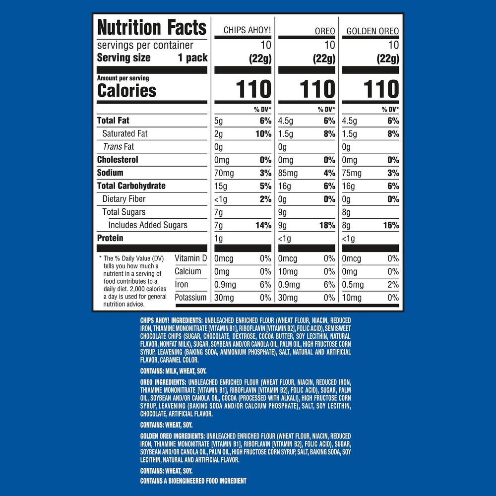 Nabisco OREO Original cookies snack pack ideal for lunchboxes and on-the-go treats