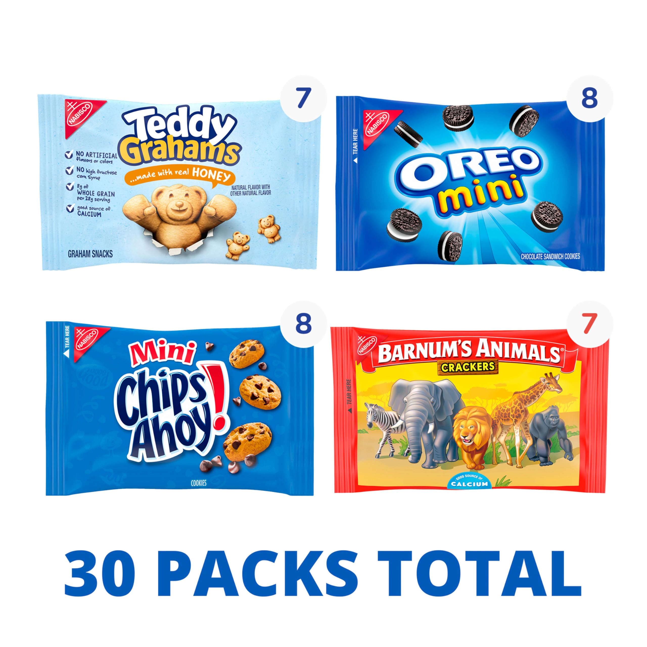 NABISCO 30-pack variety box shown for bulk sharing and easy storage.