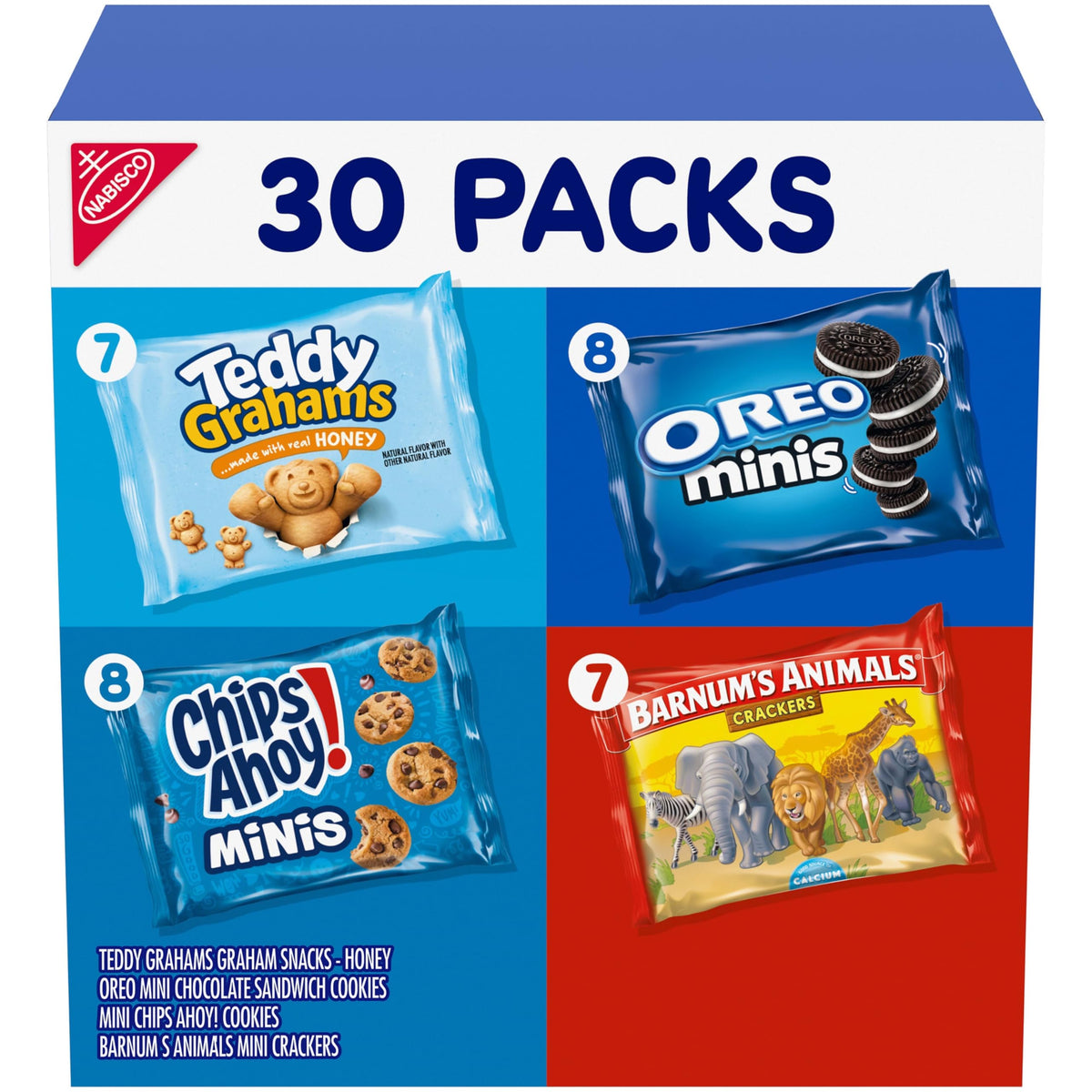 NABISCO OREO Mini cookies in a 30-pack for on-the-go snacking.