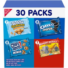 NABISCO OREO Mini cookies in a 30-pack for on-the-go snacking.